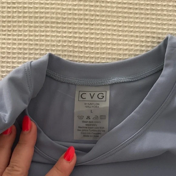CVG Light Blue Sleeveless Crop Top - Picture 2 of 3